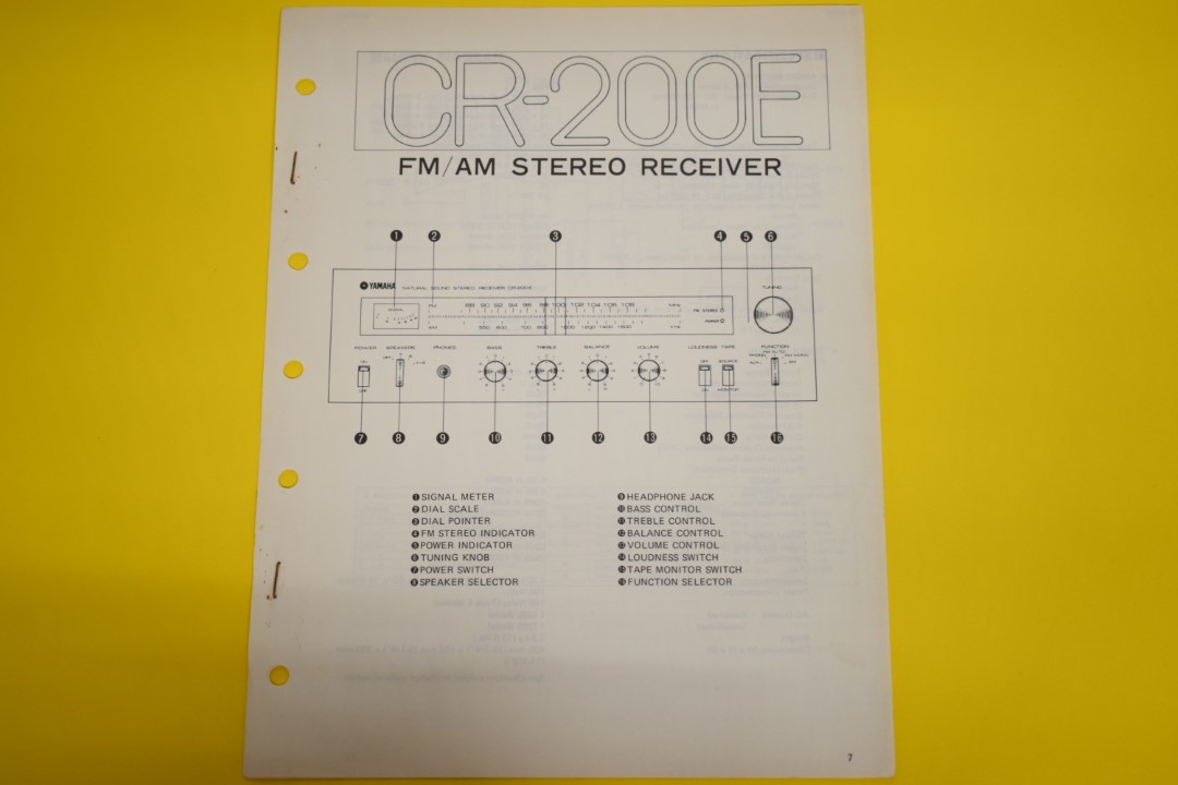 Yamaha CR200E Stereo Receiver Service Manual